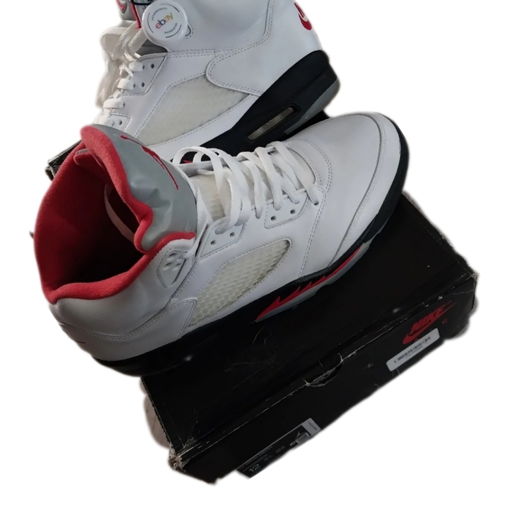 Nike Air Jordan Retro White OG 5s W/ Nike Air on back Size 12 - Picture 5 of 12
